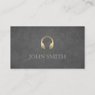 DJ Gold Headphones Black Music Business Card