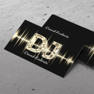 DJ Gold Sound Waves Professional Deejay Music Business Card