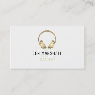 DJ golden effect headphones Business Card