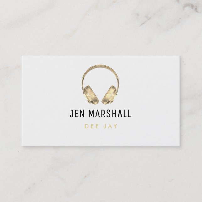 DJ golden effect headphones Business Card (Front)