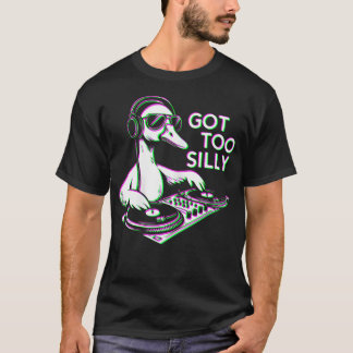 Dj Goose Got Too Silly Turntable Humour Spinning T-Shirt
