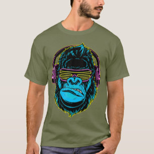 Dj Gorilla Sunglasses Headphones Music T-Shirt