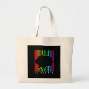 DJ Guinea Pig Techno Edm Animal Rave Star Rainbow Large Tote Bag