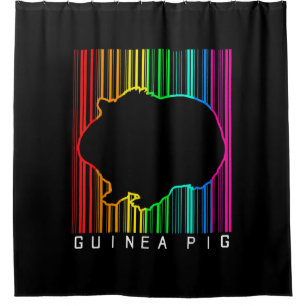 DJ Guinea Pig Techno Edm Animal Rave Star Rainbow Shower Curtain