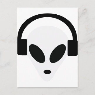 dj headphone alien area 51 postcard