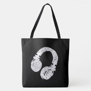 dj headphone tote bag