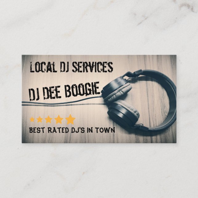 DJ Headphones Business Cards (Front)