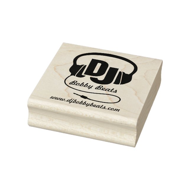 DJ headphones business name details stamp (Stamp)