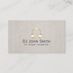 DJ Headphones Dee Jay Elegant Linen Business Card