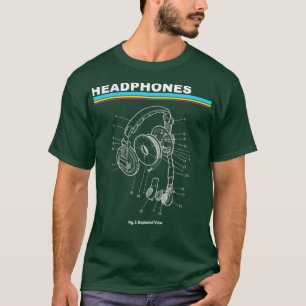 DJ Headphones Exploded View Disc Jockey T-Shirt