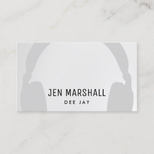 DJ headphones on grey background Business Card