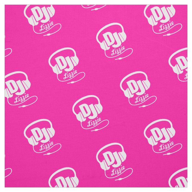 DJ headphones personalised name fabric (Swatch)