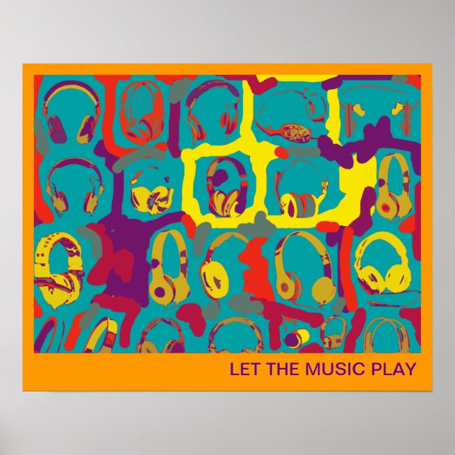 dj headphones print art (Front)