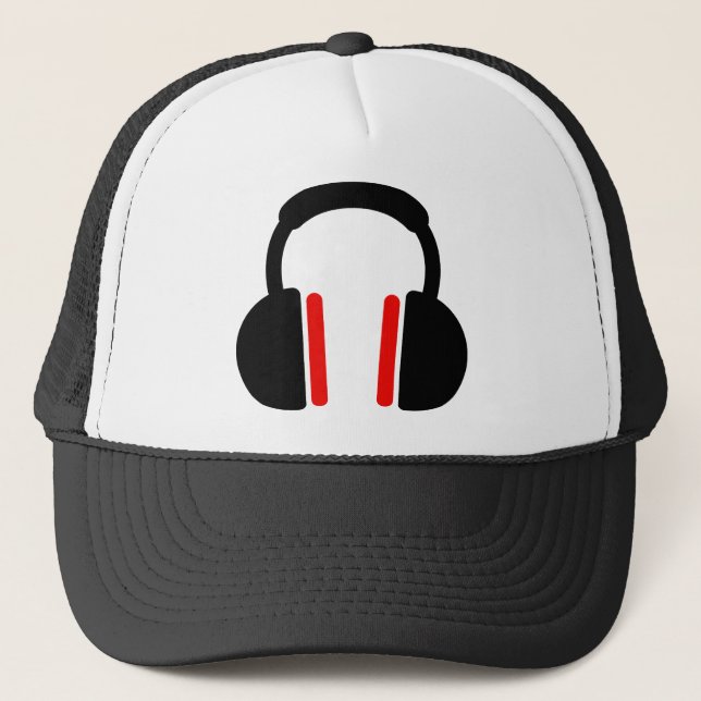 DJ Headphones Trucker Hat (Front)