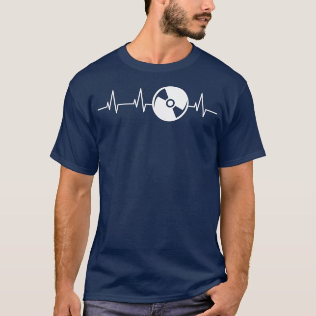 DJ Heartbeat Electronic Music Vinyl Turntable T-Shirt (Front)