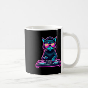 Dj House Cat Rainbow Dj Cat Kitty Coffee Mug