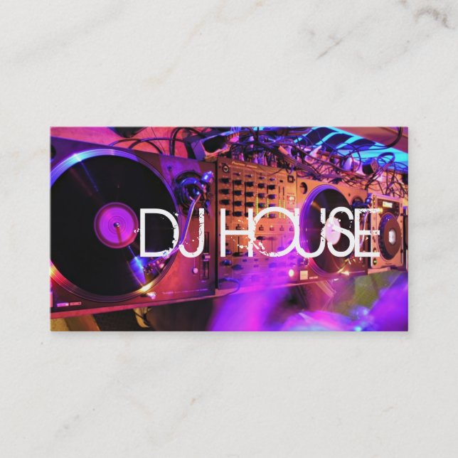 DJ HOUSE MUSIC ENTERTAINMENT CLUB BUSINESS CARD (Front)