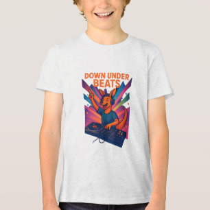DJ Kangaroo Colorful Music Illustration Tri-Blend Shirt