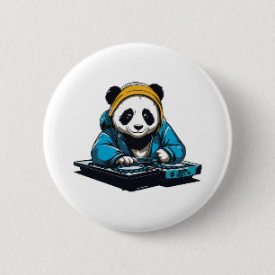 DJ Kawaii Panda 6 Cm Round Badge