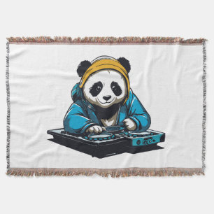 DJ Kawaii Panda Throw Blanket