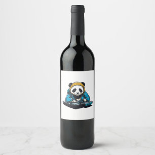 DJ Kawaii Panda Wine Label