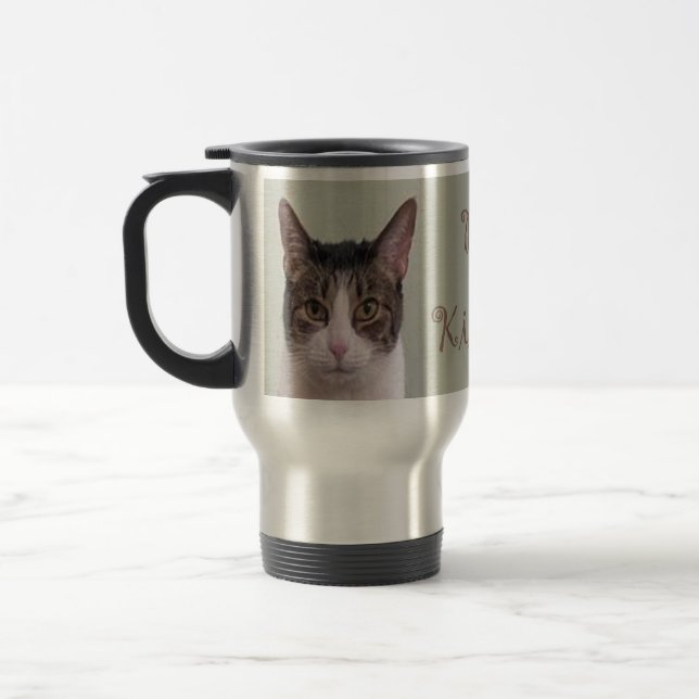DJ Kitten striper Travel Mug (Left)