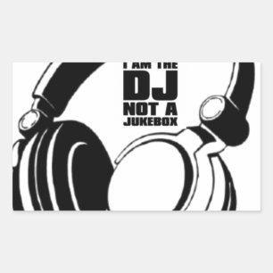 DJ KLASH-GEAR - DJ NO REQUESTS RECTANGULAR STICKER