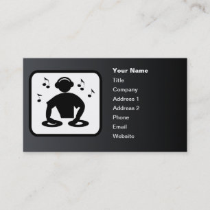 DJ Logo Customisable Black Business Card
