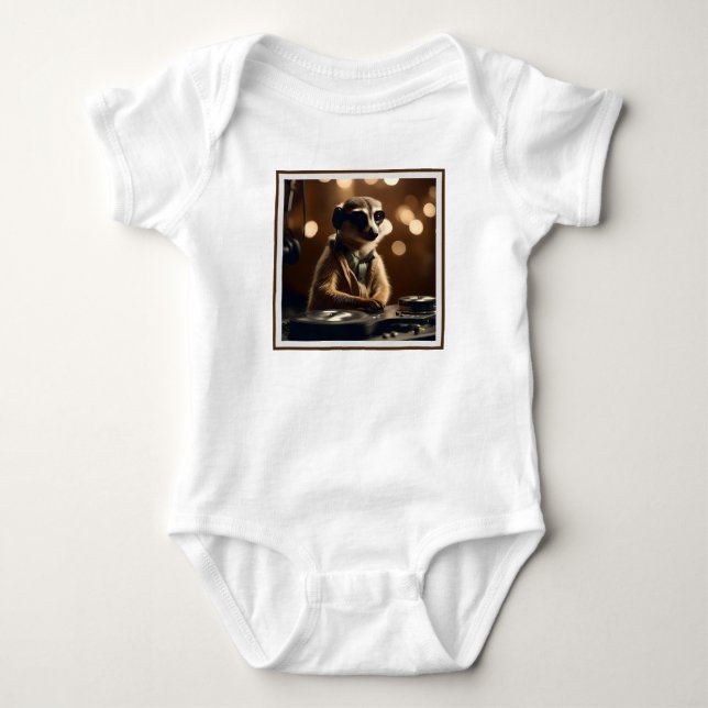 DJ Meerkat: Spinning Tracks in the Savanna, Baby Bodysuit (Front)