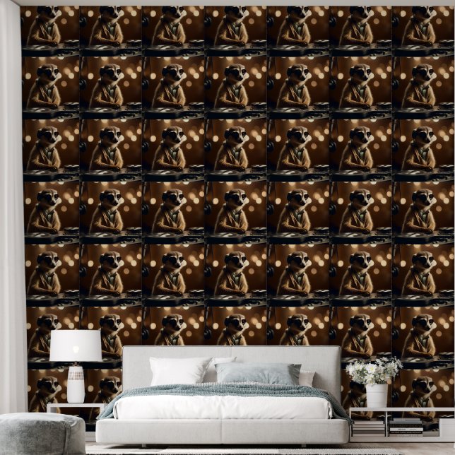 DJ Meerkat: Spinning Tracks in the Savanna, Wallpaper (Bedroom)