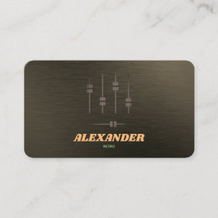 DJ Metallic Faux 2019 DJ Logo Business Card