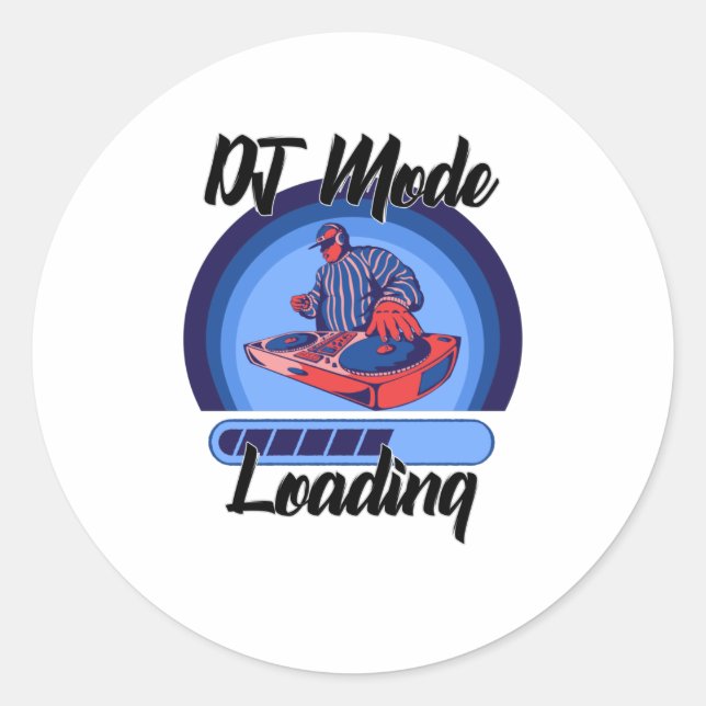 dj mode loading classic round sticker (Front)