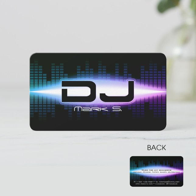 DJ Modern Blue Business Card (Creator Uploaded)