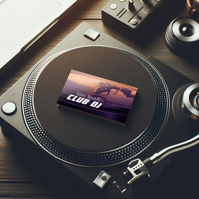 DJ Modern Metalic Stylish Vinyl Recoder Mixer Business Card (Creator Uploaded)