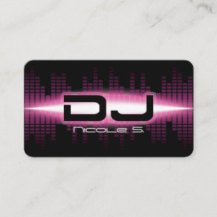 DJ Modern Pink Business Card