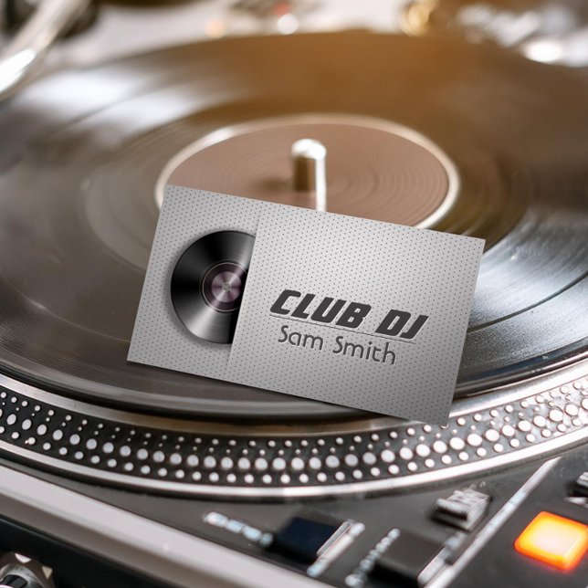 DJ Modern Stylish Turntable Vinyl Recoder Mixer Business Card (Creator Uploaded)