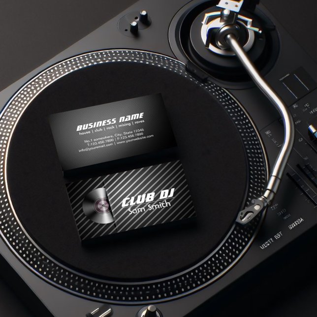 DJ Modern Stylish Turntable Vinyl Recoder Mixer Business Card (Creator Uploaded)