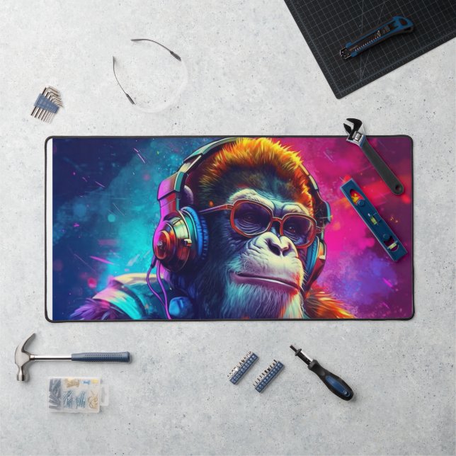 Dj Monkey Man Desk Mat (Workstation)