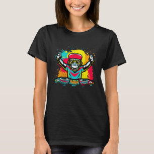 DJ Monkey Music Party Fun Sunglasses Monkey Headph T-Shirt