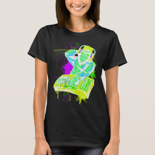DJ Monkey Music Party Fun Sunglasses Monkey Headph T-Shirt