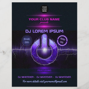 DJ Music and Dance Gig add photos and logo invite Flyer