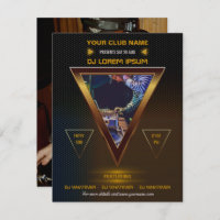 DJ Music and Dance Gig photo invitation