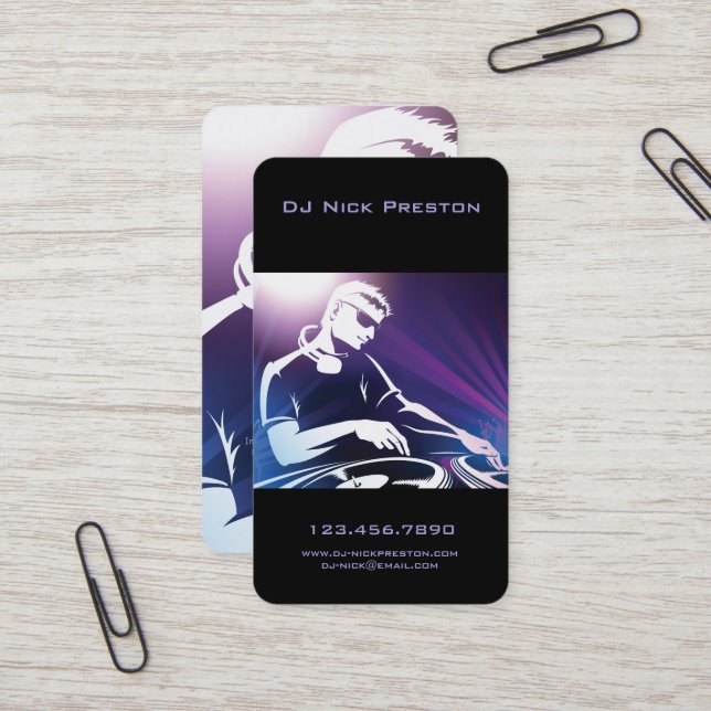 DJ Music Business Card (Front/Back In Situ)
