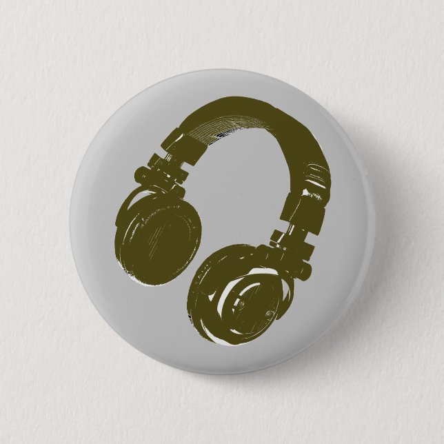 DJ music design 6 Cm Round Badge (Front)