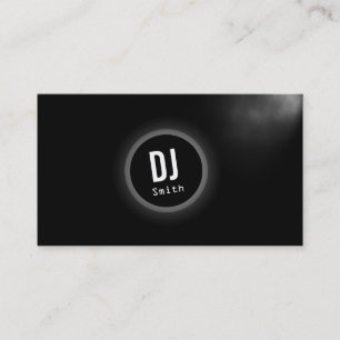 DJ Music Elegant Dark Monogram Business Card
