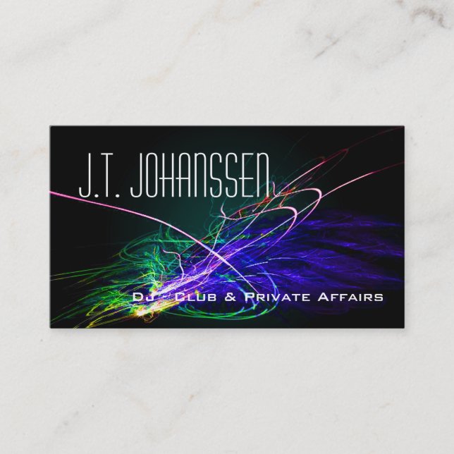 DJ - Music Explosion Black Standard Business Cards (Front)