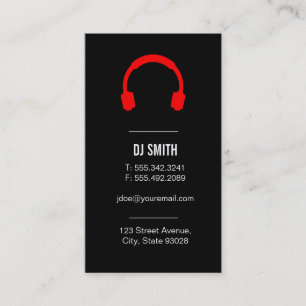 Dj Music Headphones Black White Business Card
