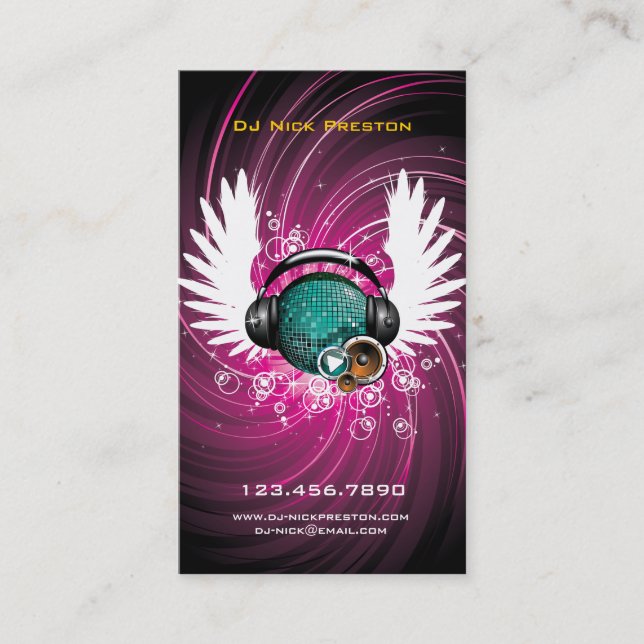DJ Music Heaven Business Card (Front)