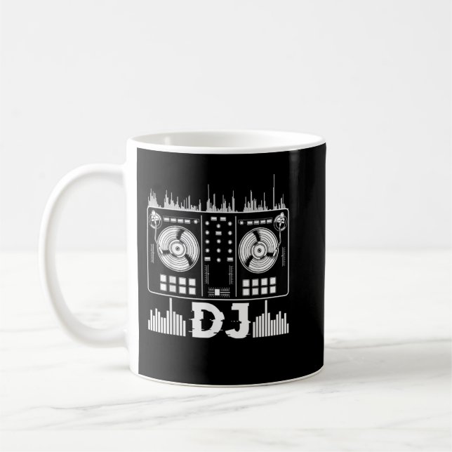 Dj Music Lover Music Player Sound Cool Funny Elect Coffee Mug (Left)