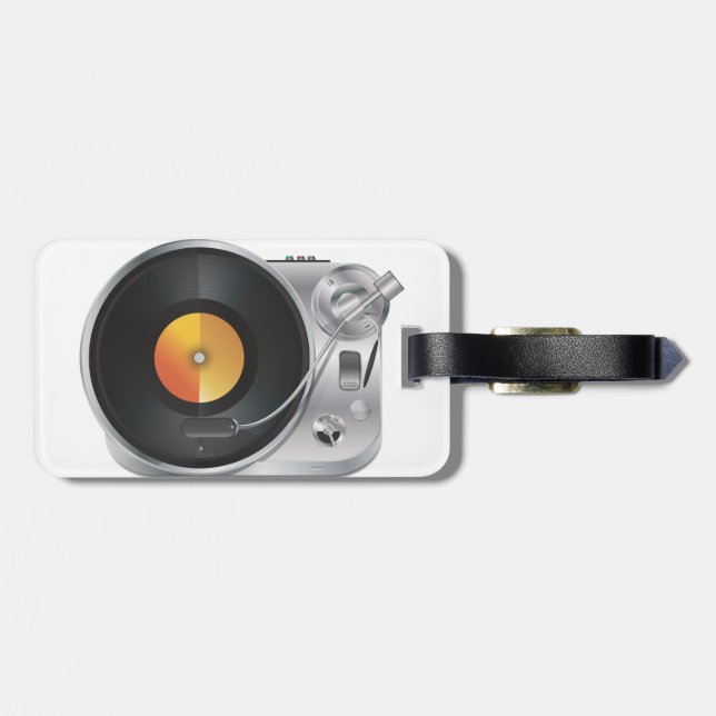 DJ Music Player Luggage Tag (Back Horizontal)
